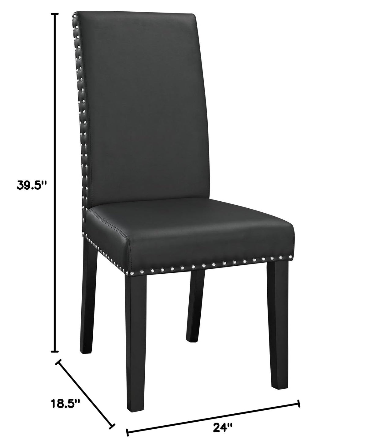Black Faux Leather Dining Chair Q577