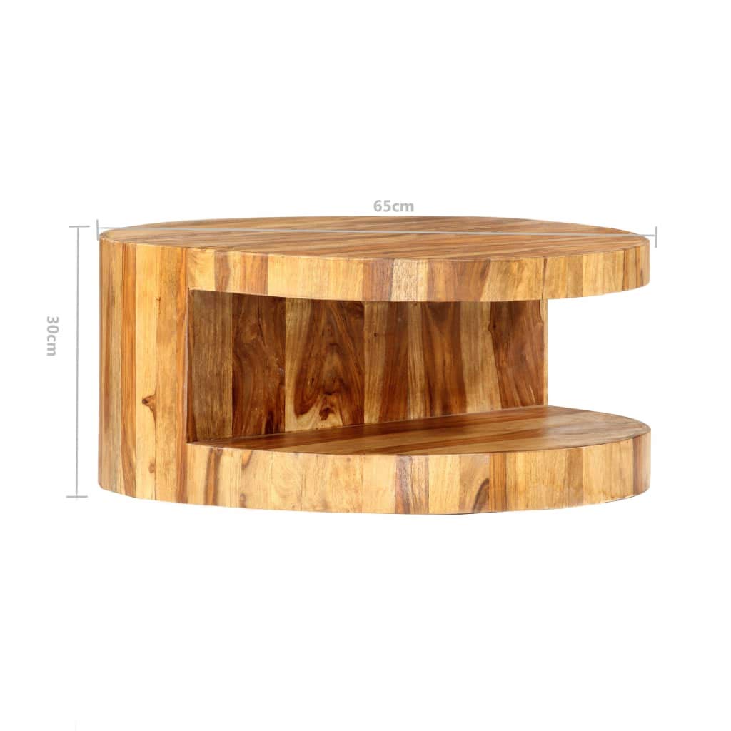 25.6"x11.8" Solid Sheesham Wood Coffee Table M42178