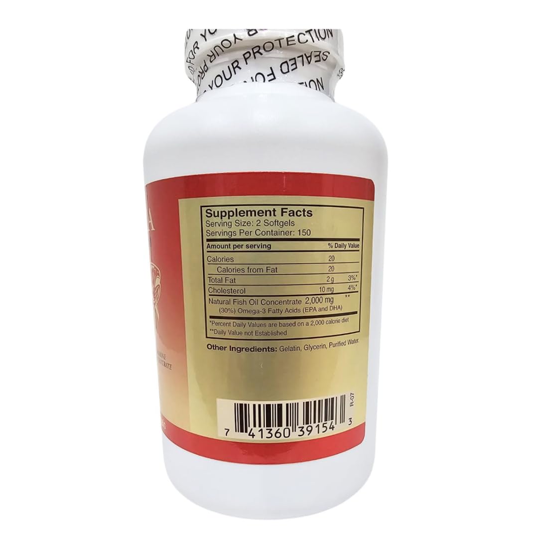 Omega 3 Fish Oil 1000mg 300 Softgels X81564