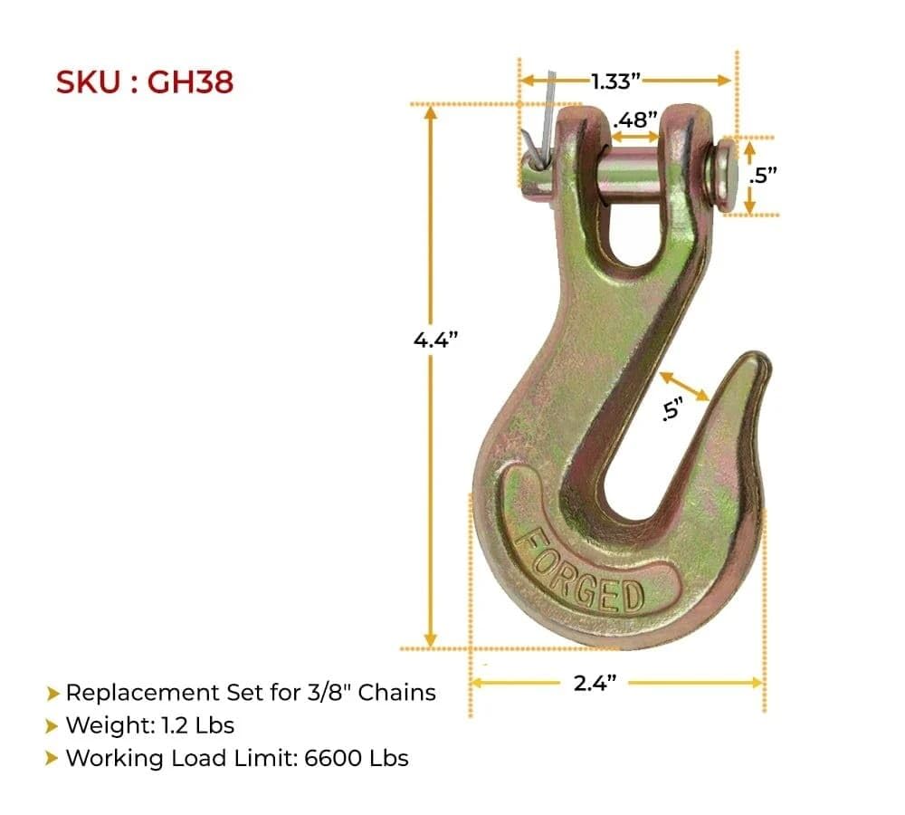 3/8" & 5/16" Grade 70 Clevis Grab Hooks 20 Pack B407878
