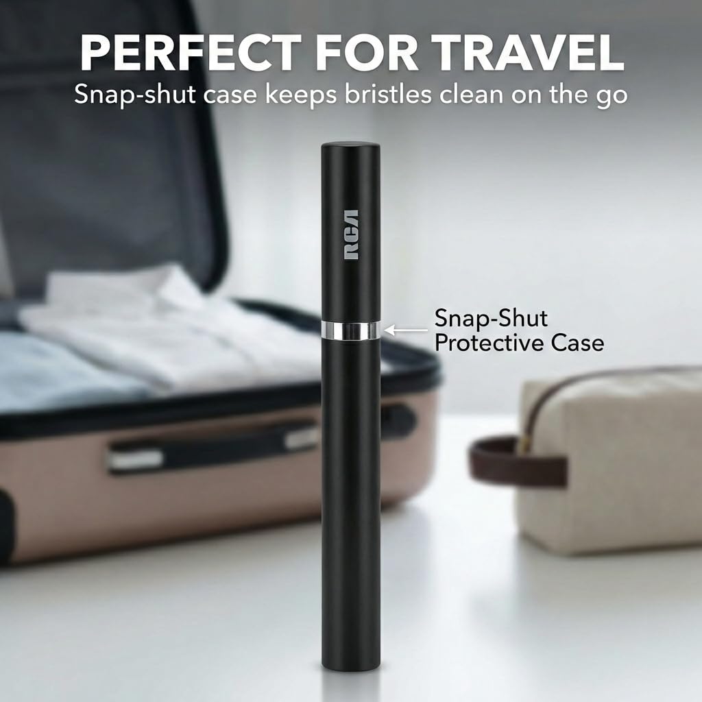 Black Battery Powered Electric Toothbrush with Extra Brush Head D841458