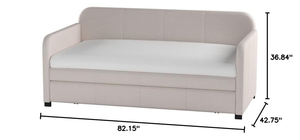 Beige Twin Daybed with Pull-Out Trundle U146253