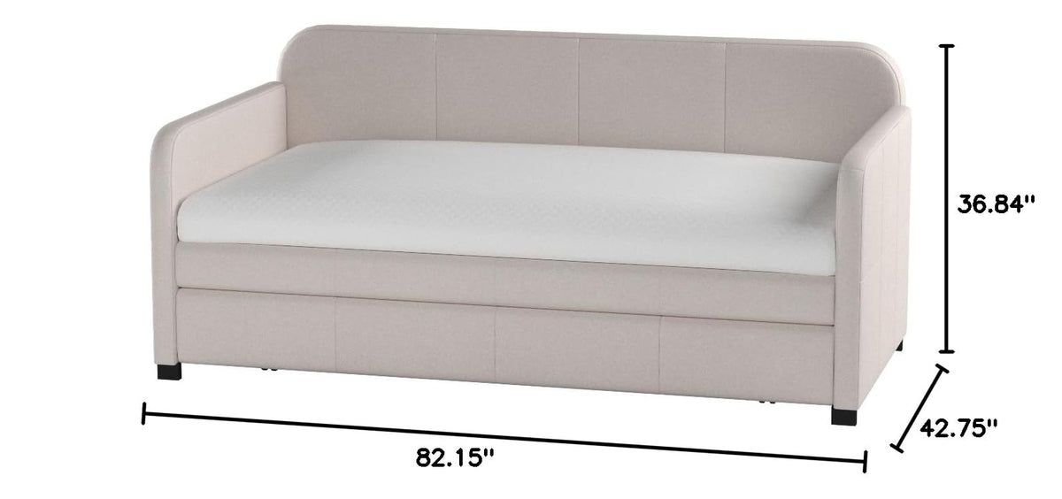 Beige Twin Daybed with Pull-Out Trundle U146253