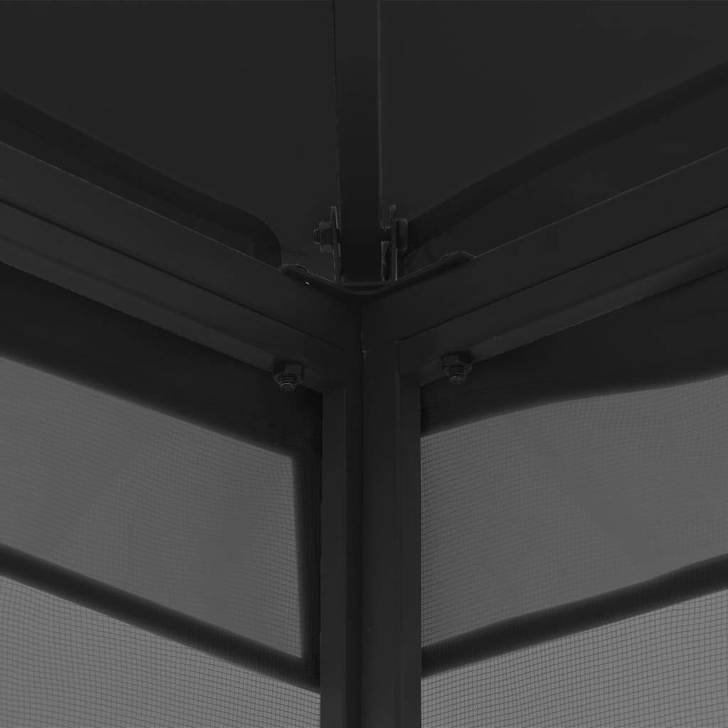 Anthracite Steel Frame Gazebo with Nets 9.8x9.8x8.7ft S294374