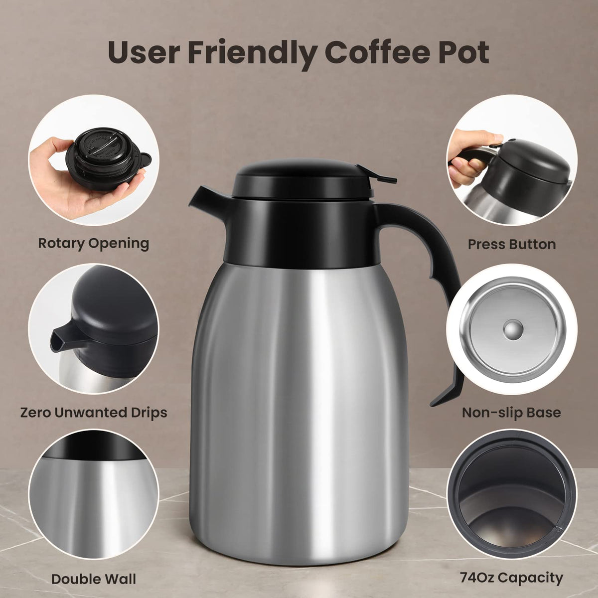 12-Cup Commercial Coffee Maker with Thermal Carafe F711198