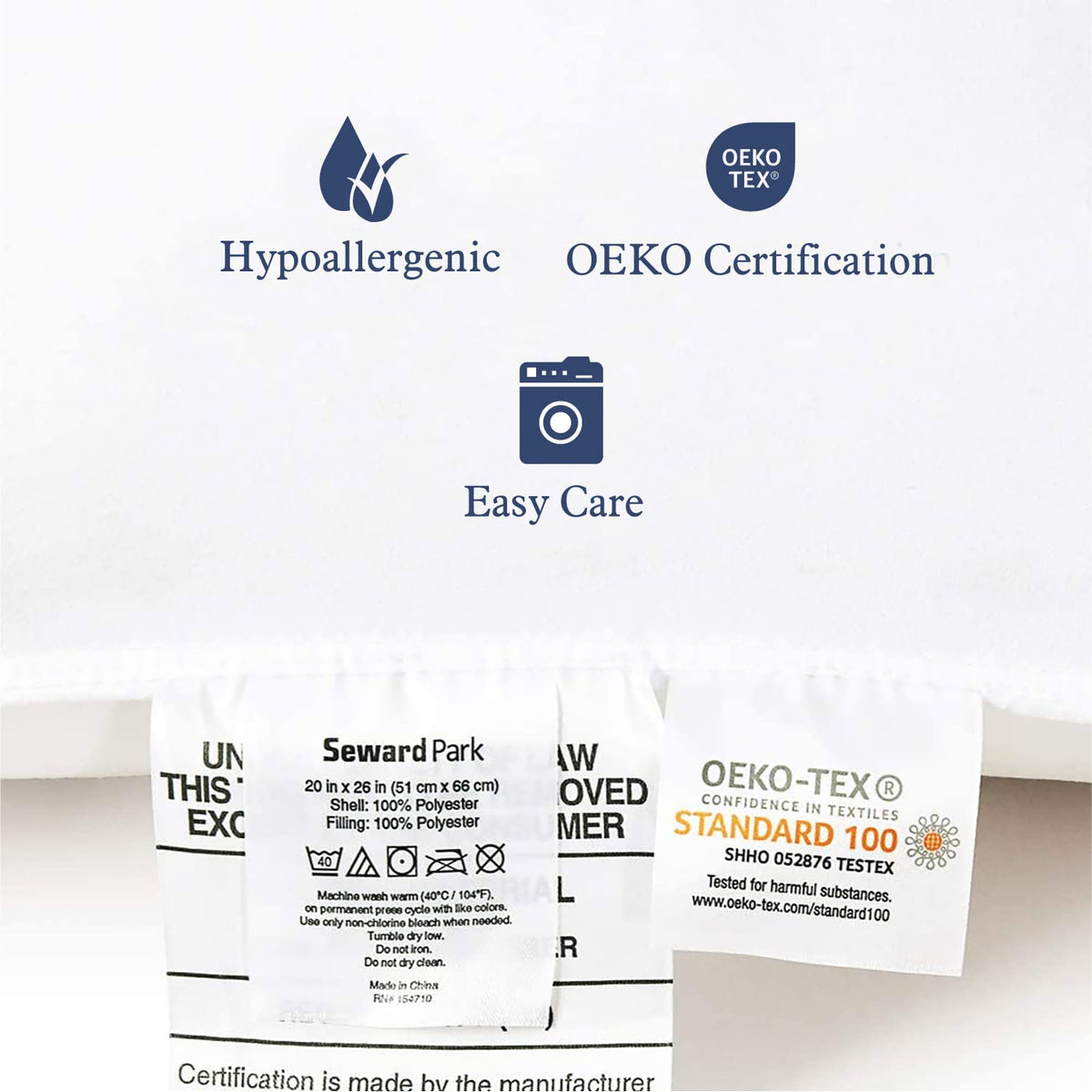 King Size Down Alternative Cooling Pillow Set of 2 L3799