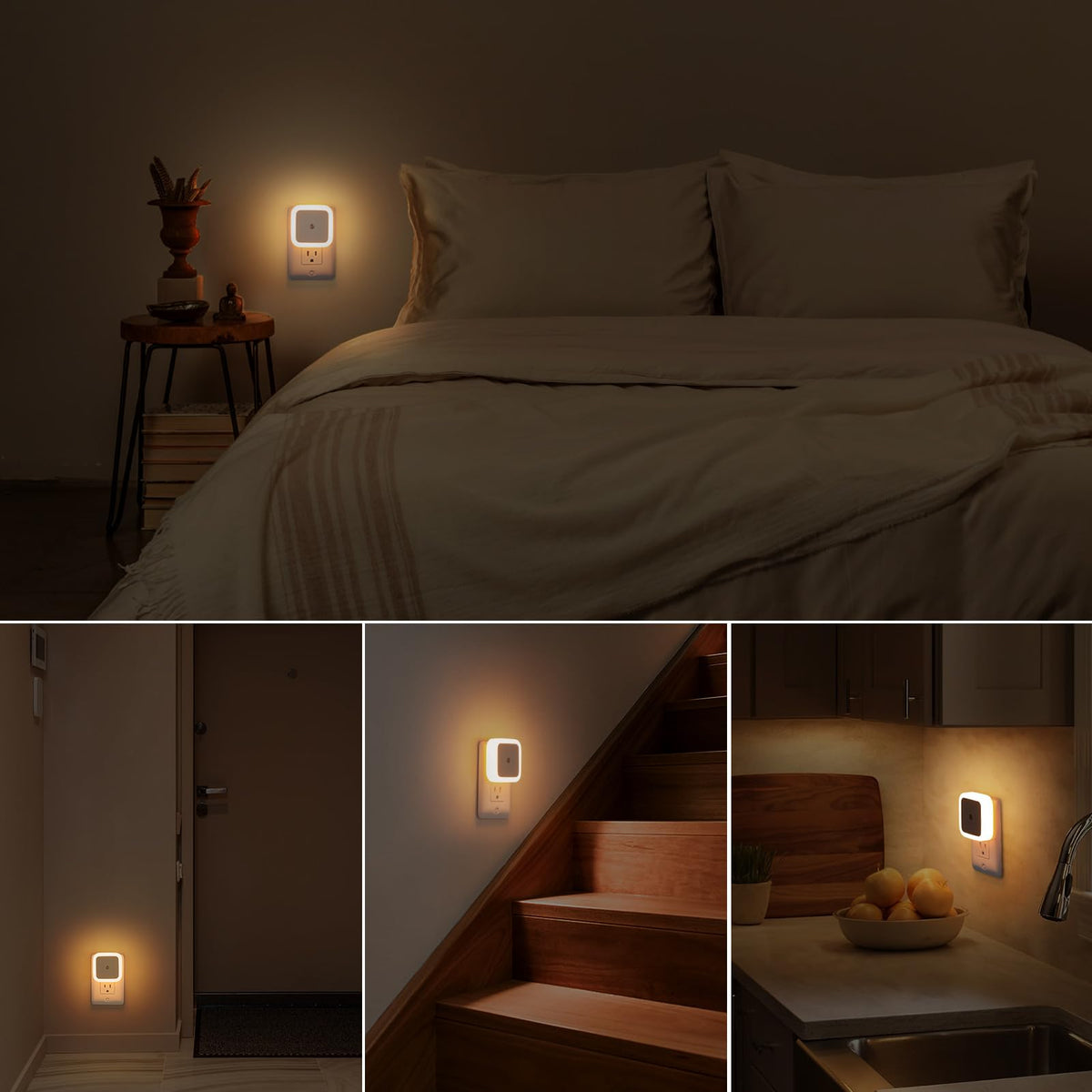 Warm White 8-Pack Plug in Night Light Q504
