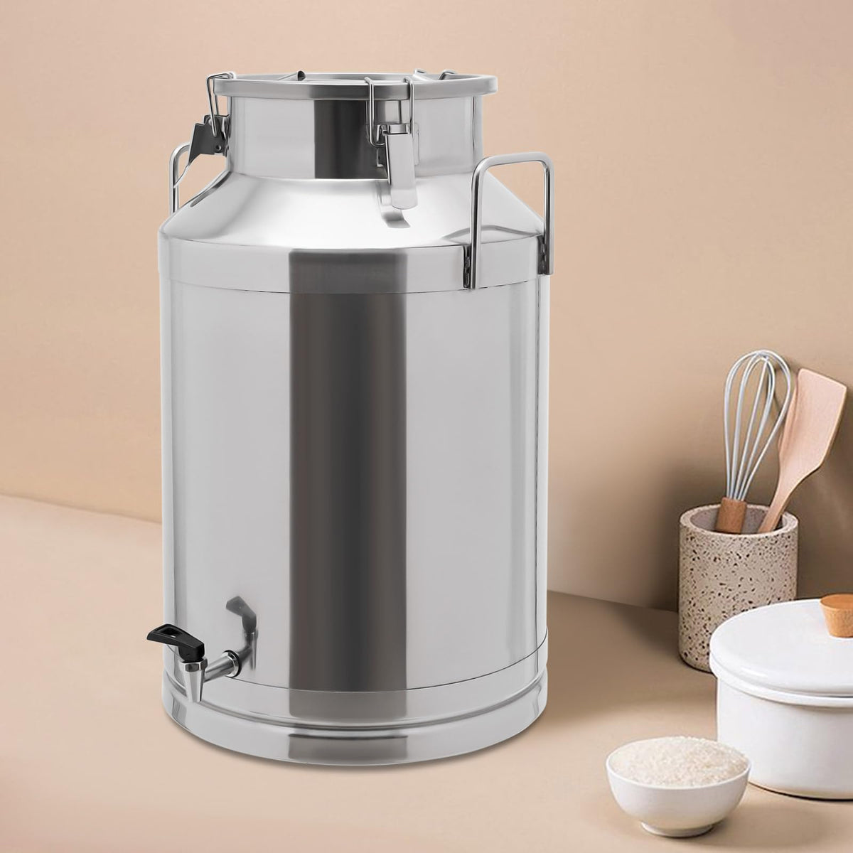 60L Stainless Steel Milk Can with Faucet and Sealed Lid P55750