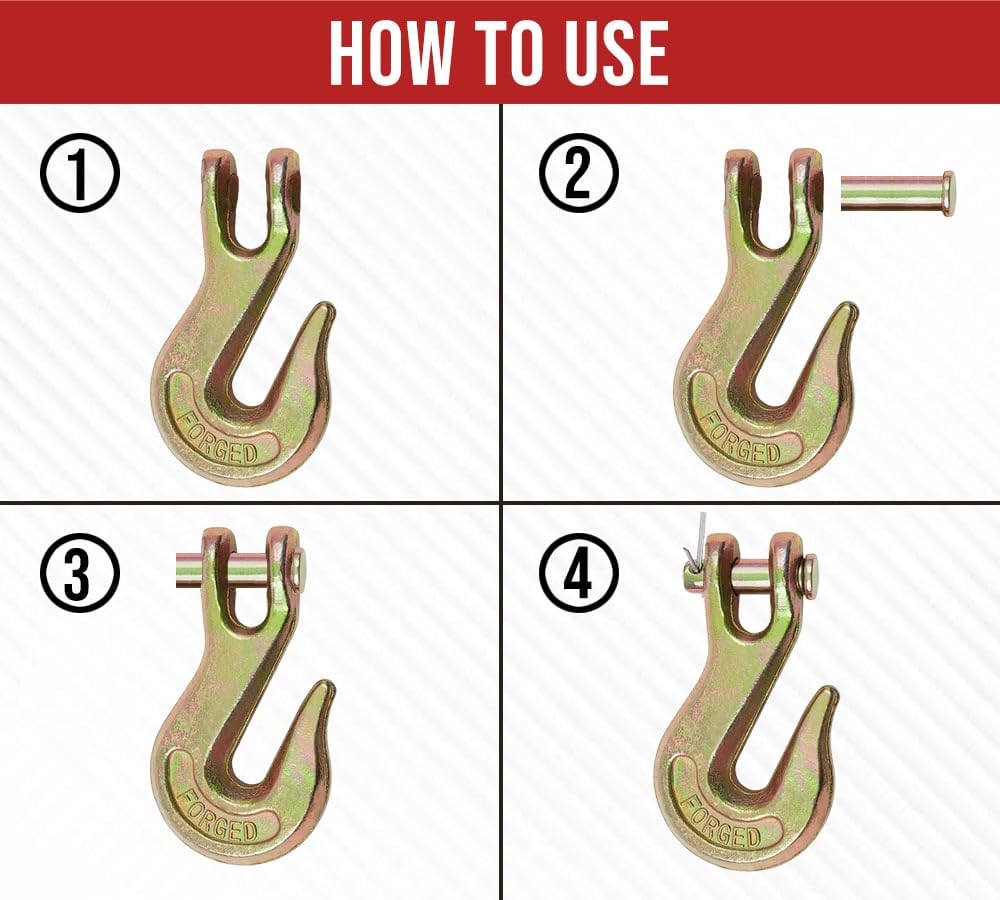 3/8" & 5/16" Grade 70 Clevis Grab Hooks 20 Pack B407878