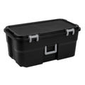 22 Gallon Black Wheeled Plastic Storage Trunk with Lids H9620