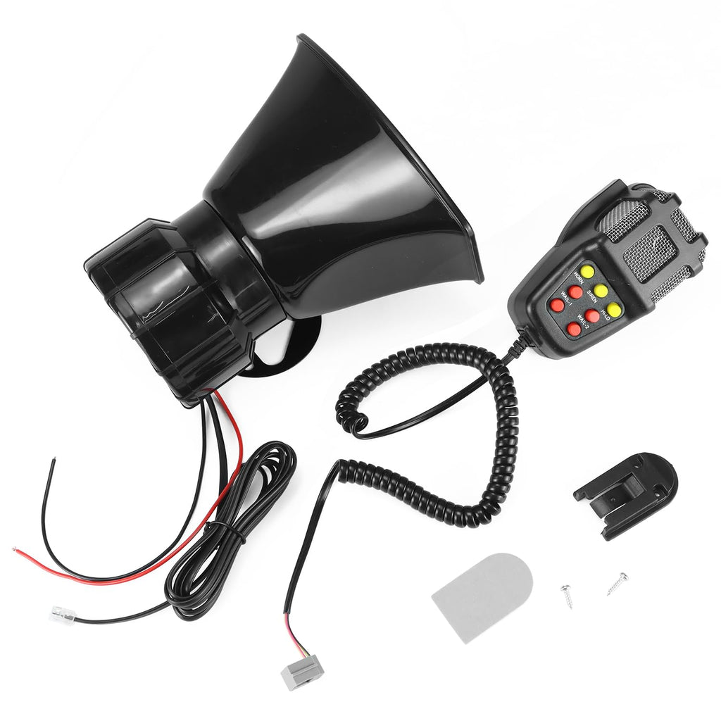 12V 100W 7-Sound Alarm Horn Siren Speaker E9517