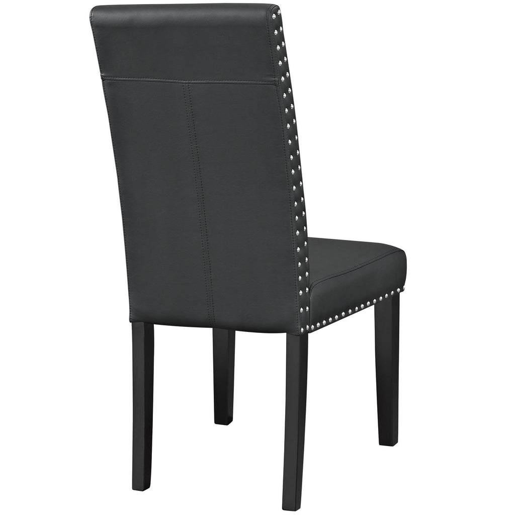 Black Faux Leather Dining Chair Q577