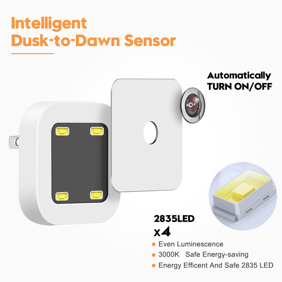 Warm White 8-Pack Plug in Night Light Q504