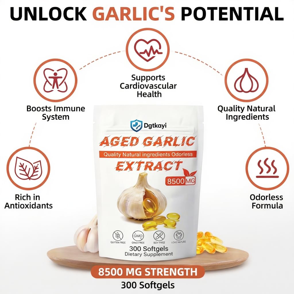 Odorless 8500mg Aged Garlic Extract 300 Softgels X57091