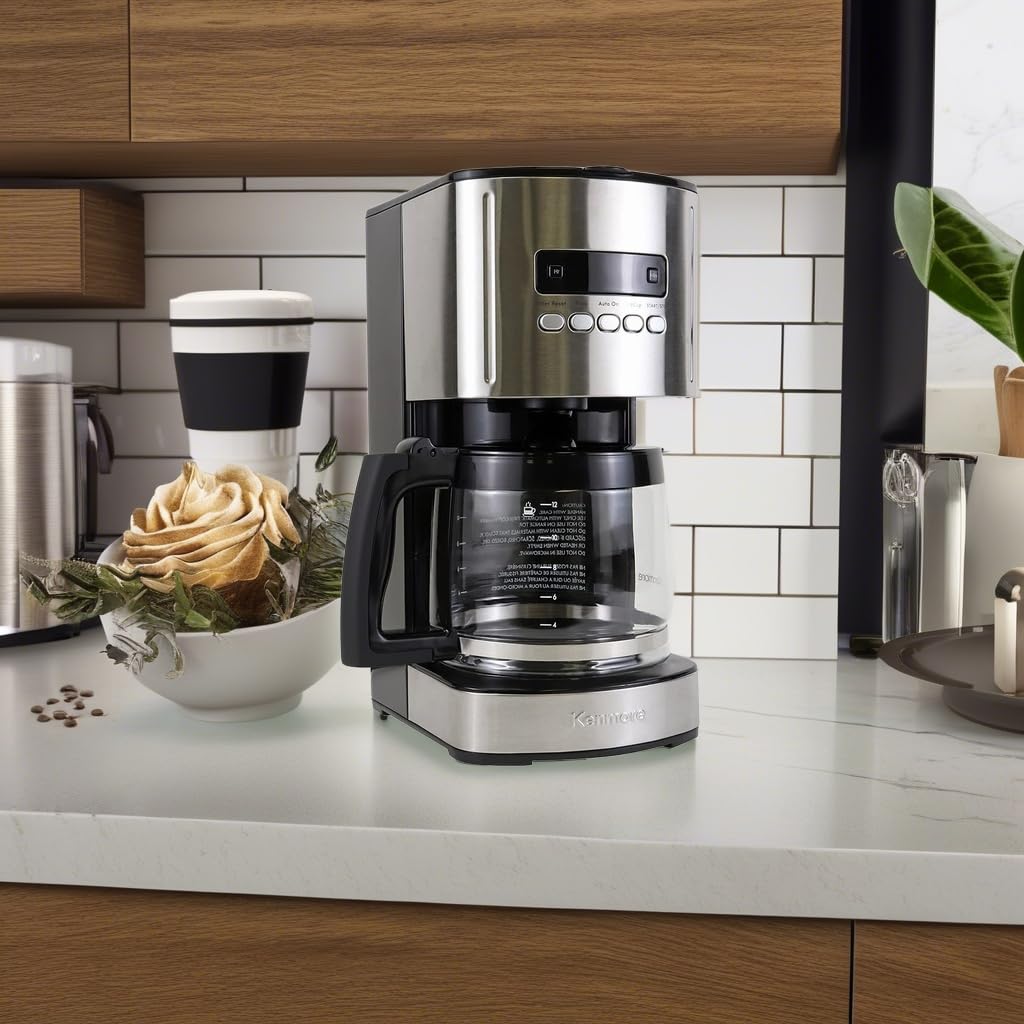 Programmable Drip Coffee Maker with Glass Pot, 12 Cup Black J1284