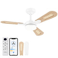 42 inch White Flush Mount Ceiling Fan with Lights and Remote O3832
