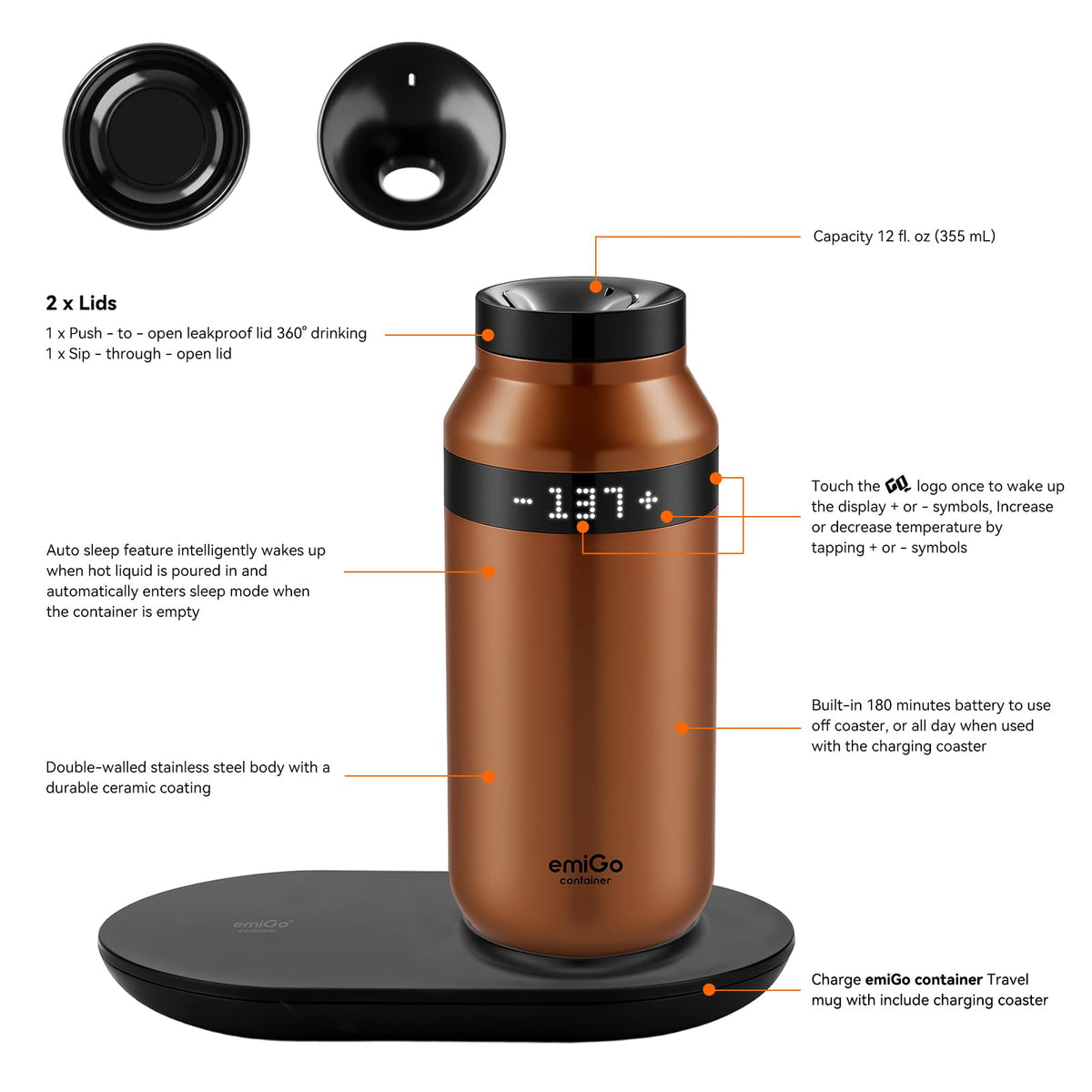 12 oz App Ctrl Heated Mug Y4357