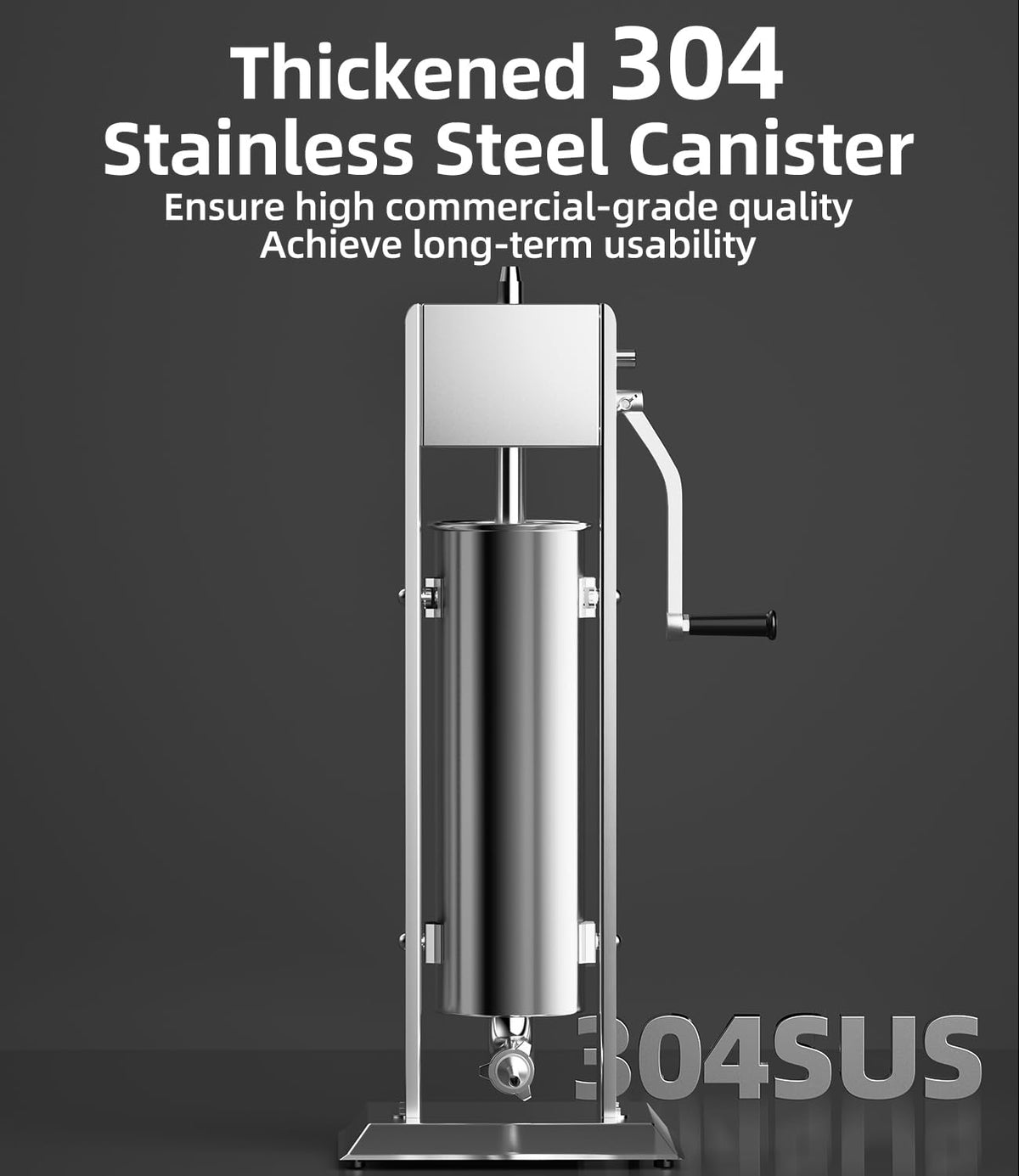 Manual Sausage Stuffer 15 Lb with 4 Stainless Steel Stuffing Tubes N318