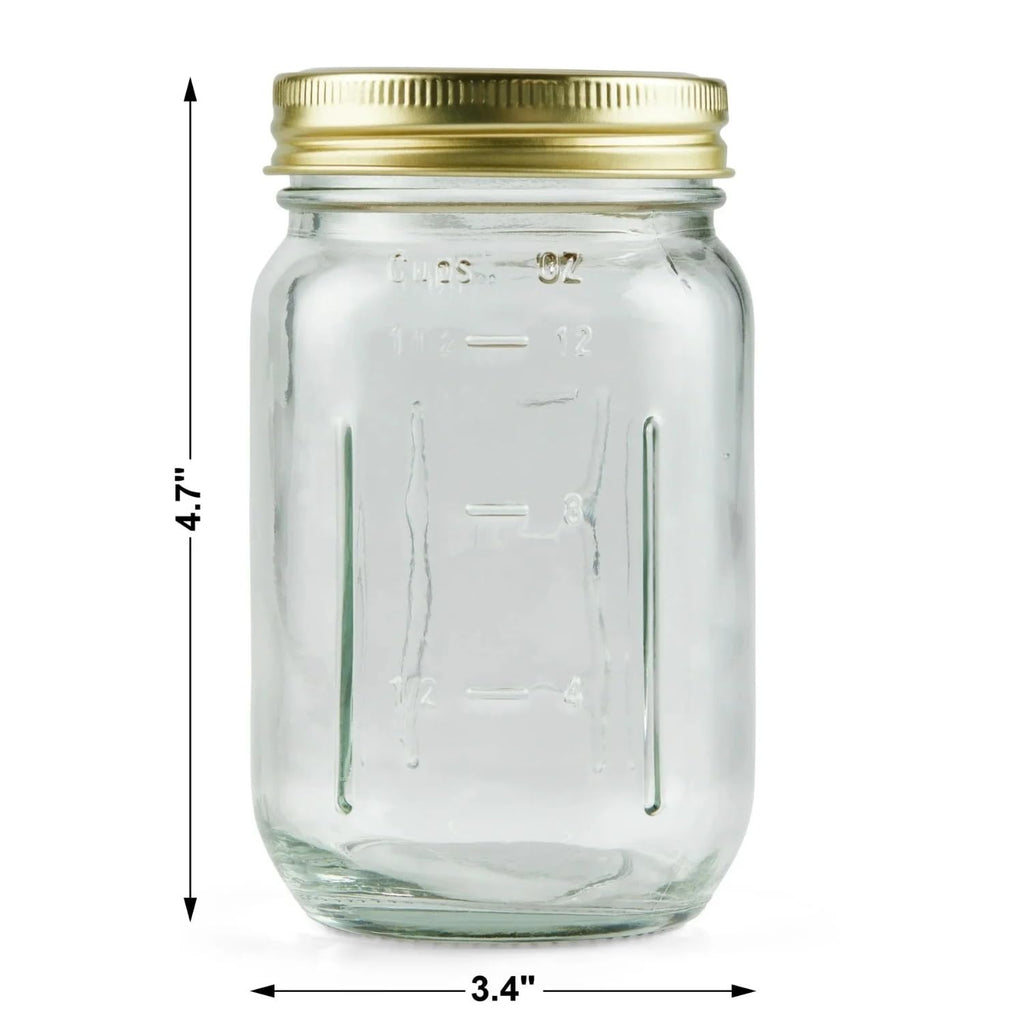 16 oz Regular Mouth Glass Mason Jars 12pk X571278