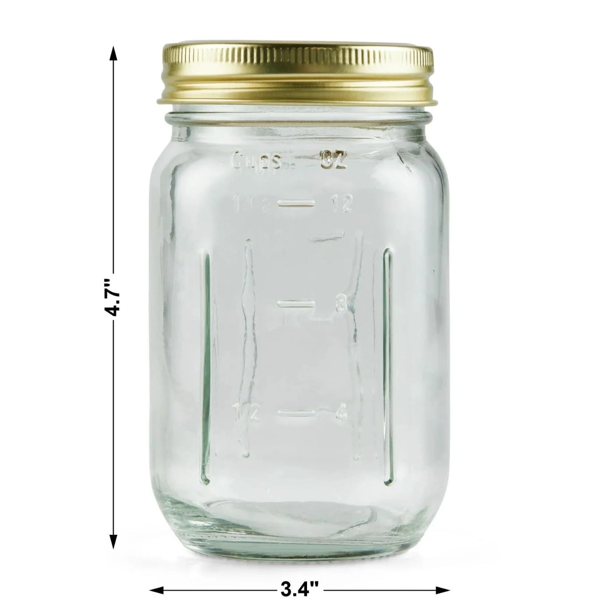 16 oz Regular Mouth Glass Mason Jars 12pk X571278