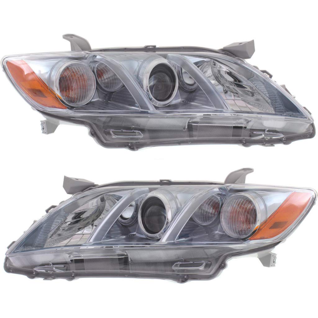 Toyota Camry Headlight Assembly Pair Driver and Passenger Side with Bulbs J4522