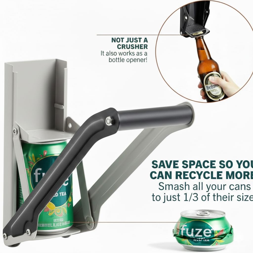 12oz 16oz Wall Mounted Aluminum Can Crusher L9718
