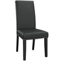 Black Faux Leather Dining Chair Q577