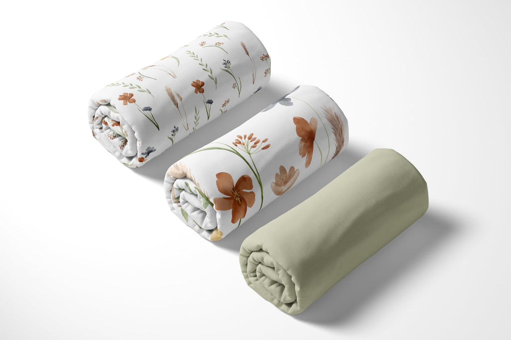 3-Piece Baby Crib Sheets Set Fitted Standard Size K4987