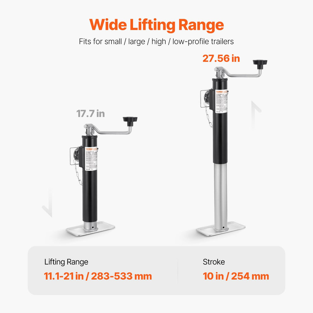2000 lbs Weld-on Swivel Trailer Jack with Handle H21727