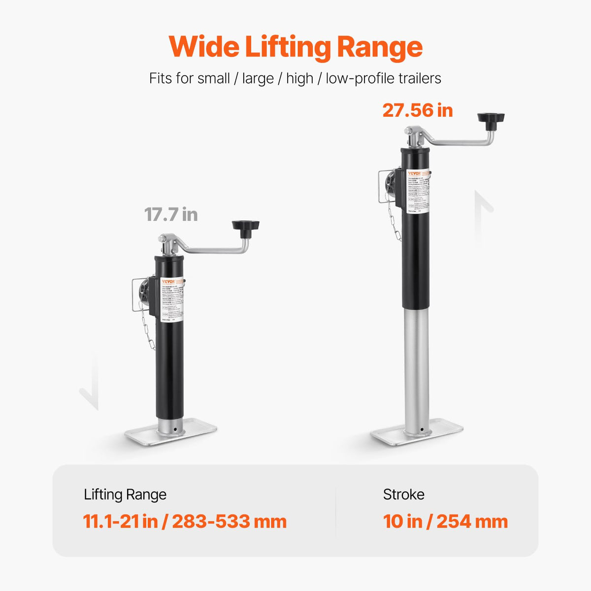 2000 lbs Weld-on Swivel Trailer Jack with Handle H21727