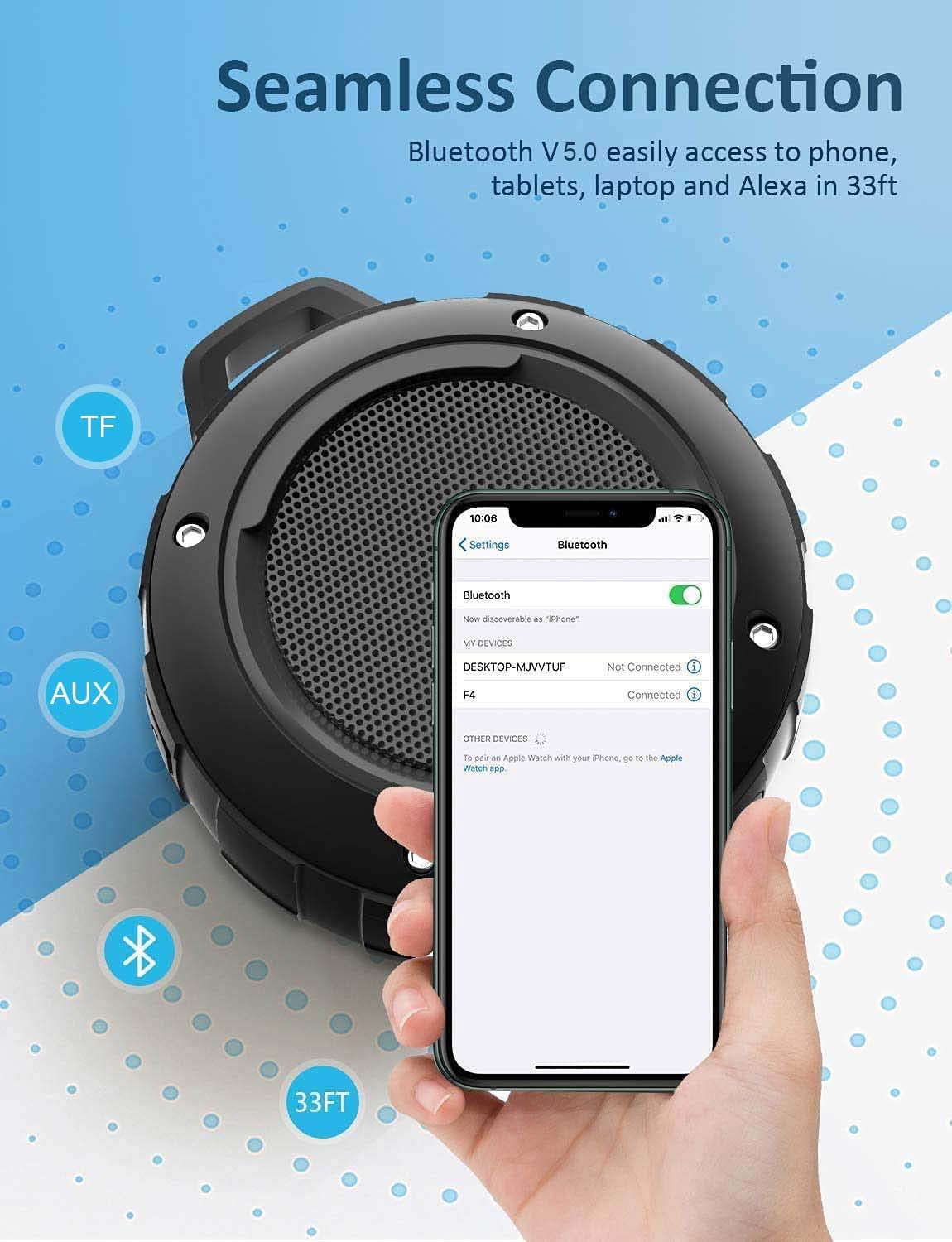 Waterproof Bluetooth Portable Mini Speaker with Subwoofer Q702