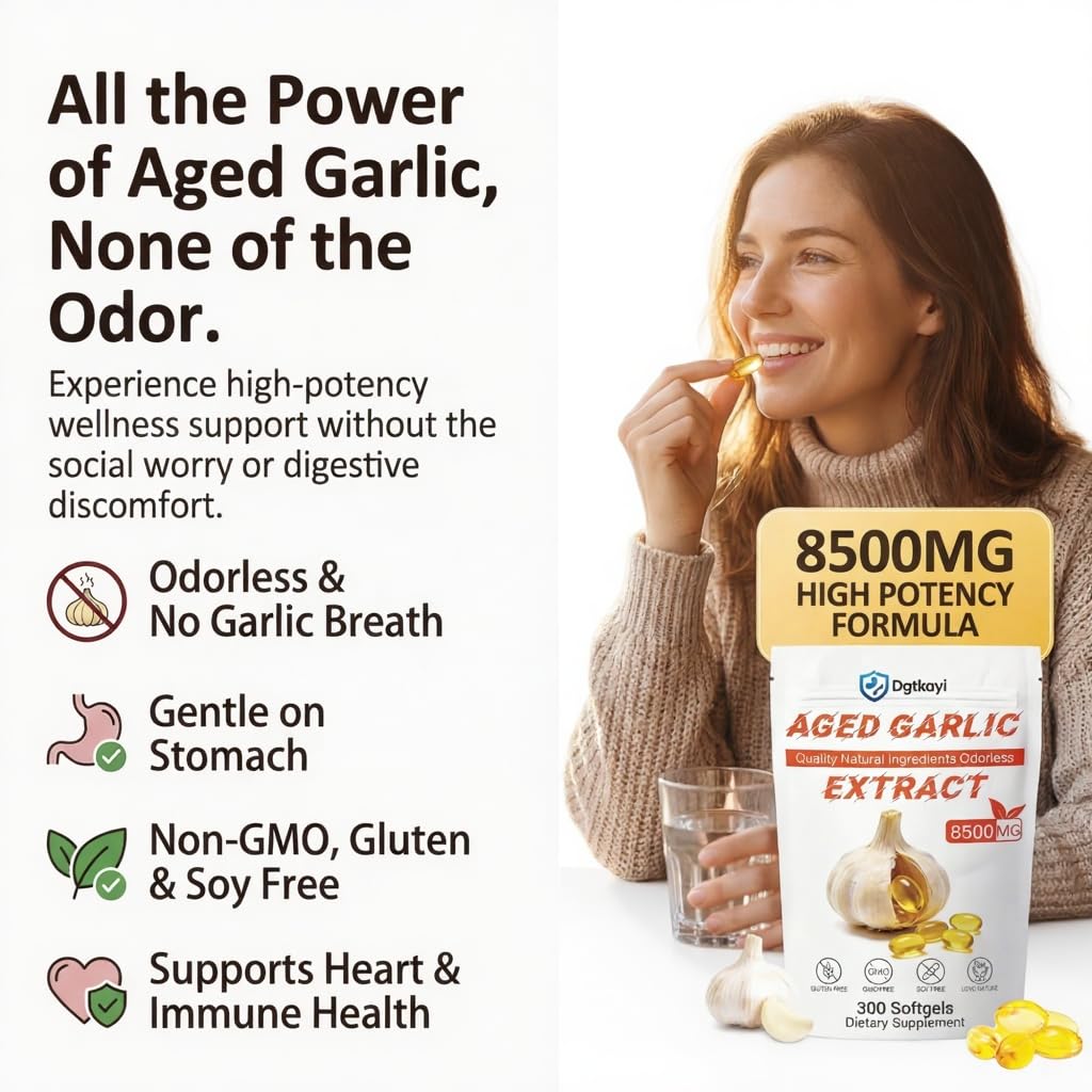 Odorless 8500mg Aged Garlic Extract 300 Softgels X57091