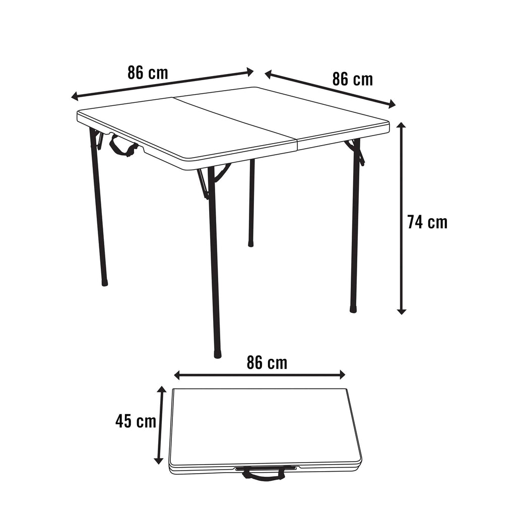 White 34 Inch Fold in Half Square Table K811556