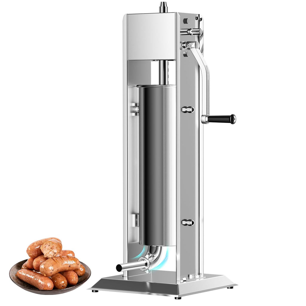 Manual Sausage Stuffer 15 Lb with 4 Stainless Steel Stuffing Tubes N318
