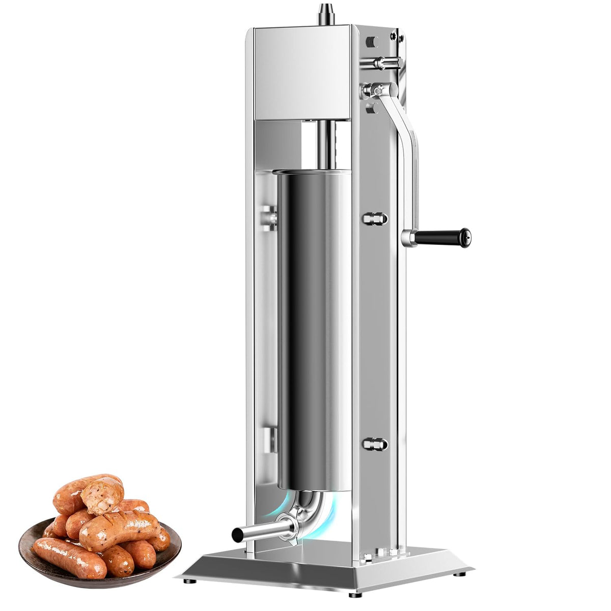 Manual Sausage Stuffer 15 Lb with 4 Stainless Steel Stuffing Tubes N318