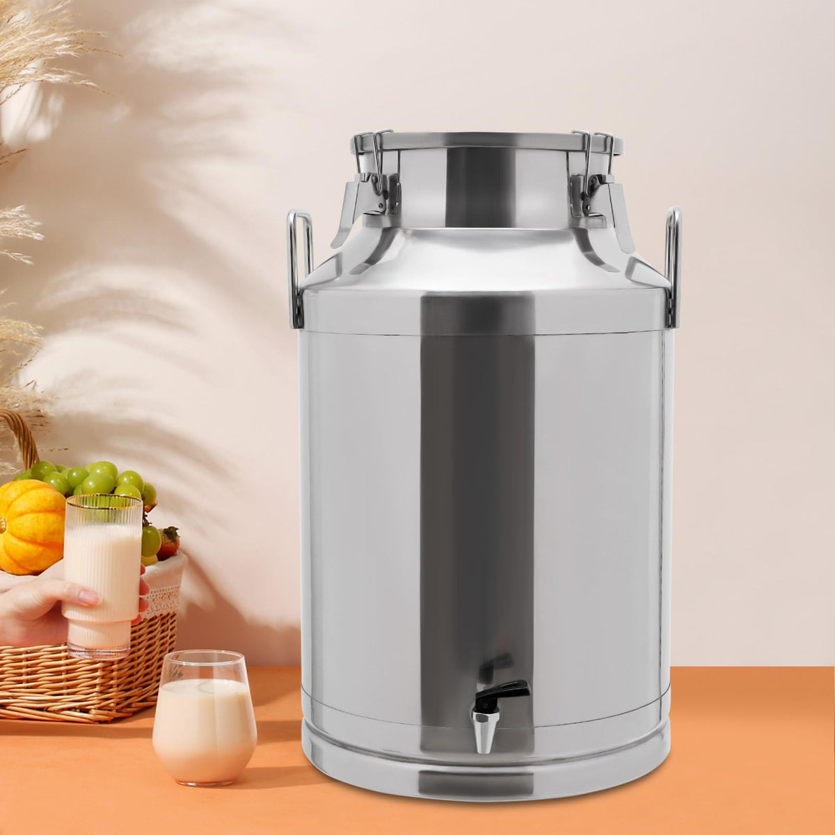 60L Stainless Steel Milk Can with Faucet and Sealed Lid P55750