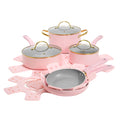12 Piece Pink Nonstick Cookware Set H655012