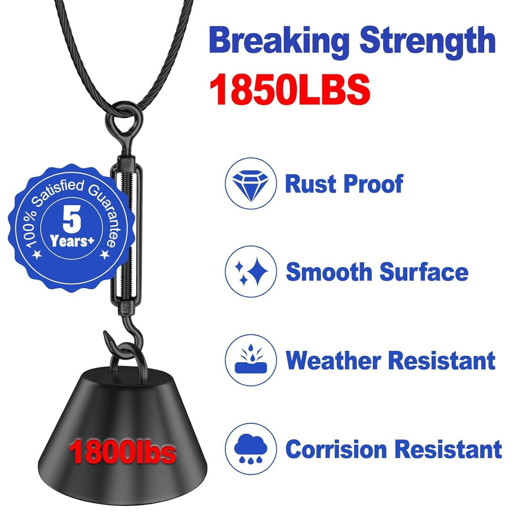 1000FT 1/8" Black T316 Stainless Steel Cable J15505
