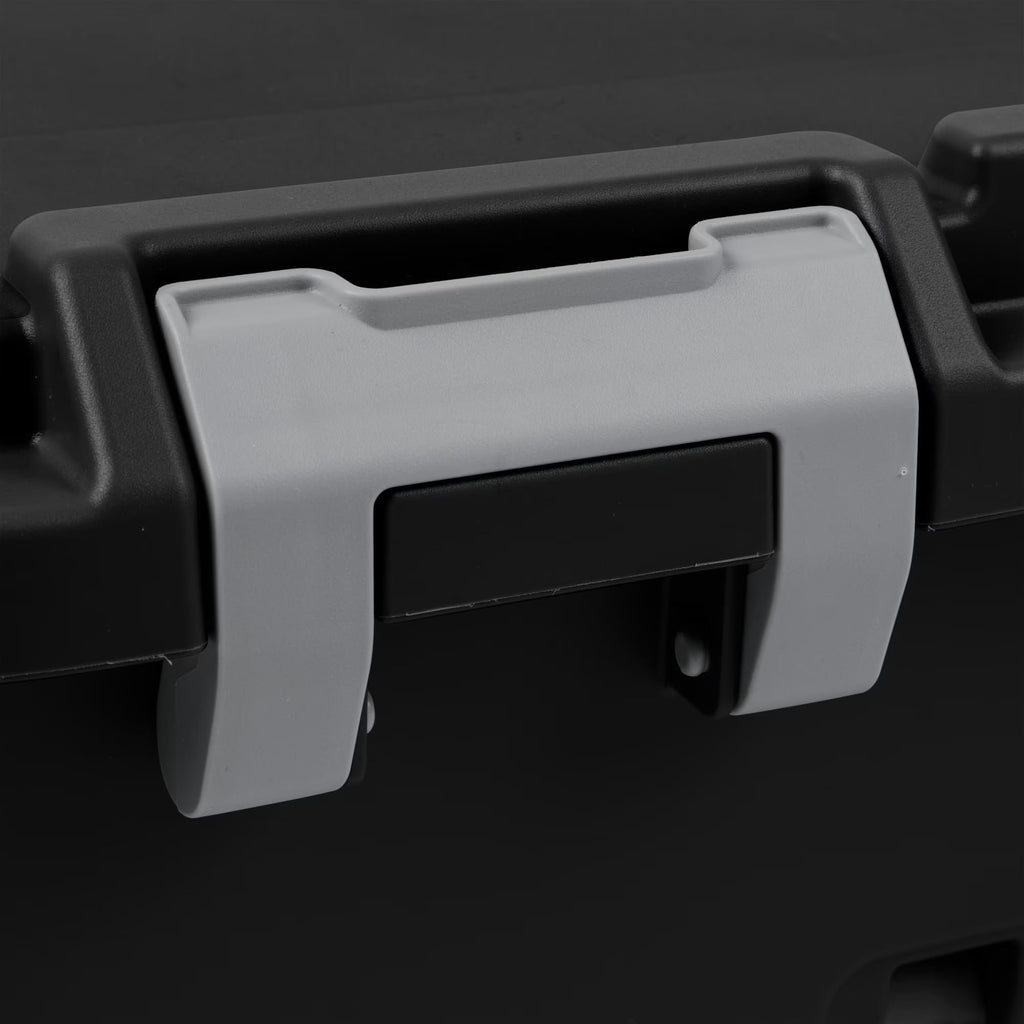 22 Gallon Black Wheeled Plastic Storage Trunk with Lids H9620
