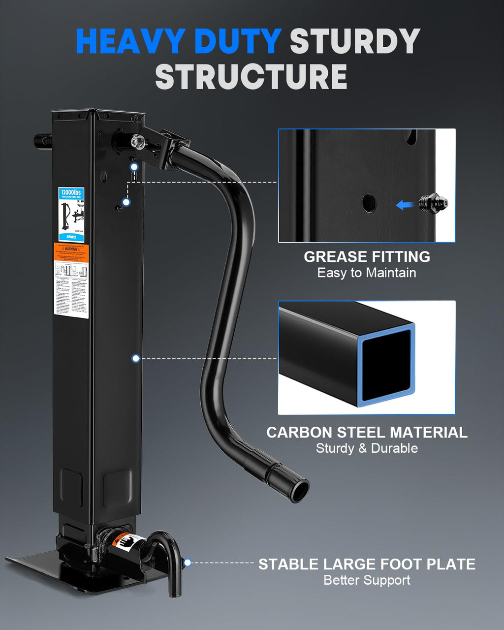 12000 lbs Heavy Duty Trailer Jack C62804