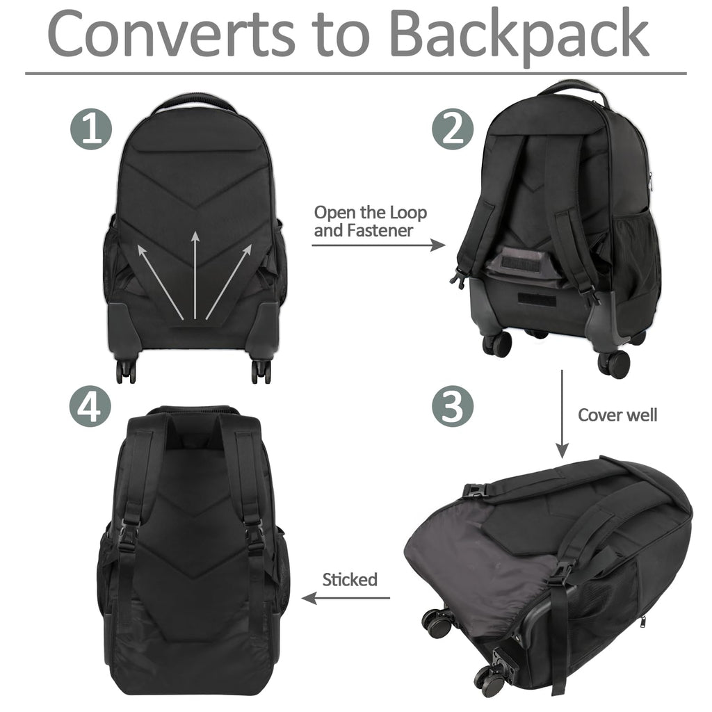 Rolling Backpack with 4 Wheels P1453