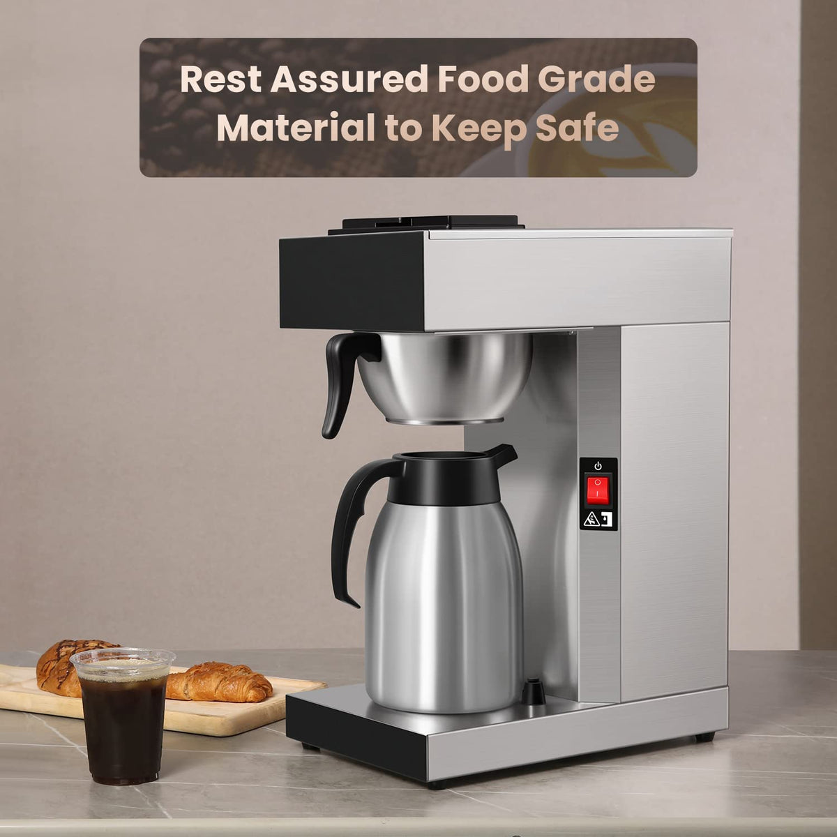 12-Cup Commercial Coffee Maker with Thermal Carafe F711198