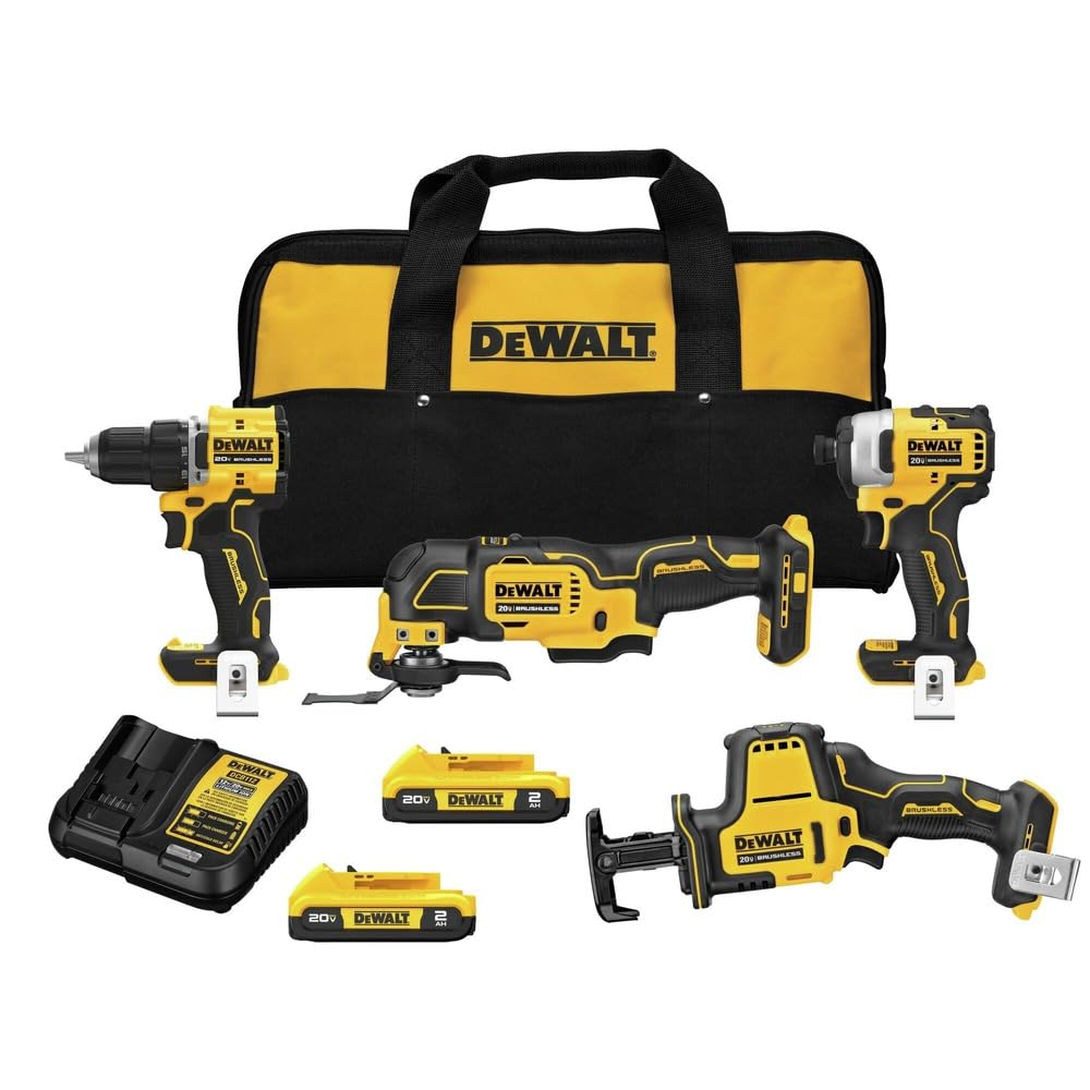 20-Volt Lithium-Ion Cordless Brushless Combo Kit 4-Tool with 2.0Ah Batteries G46720