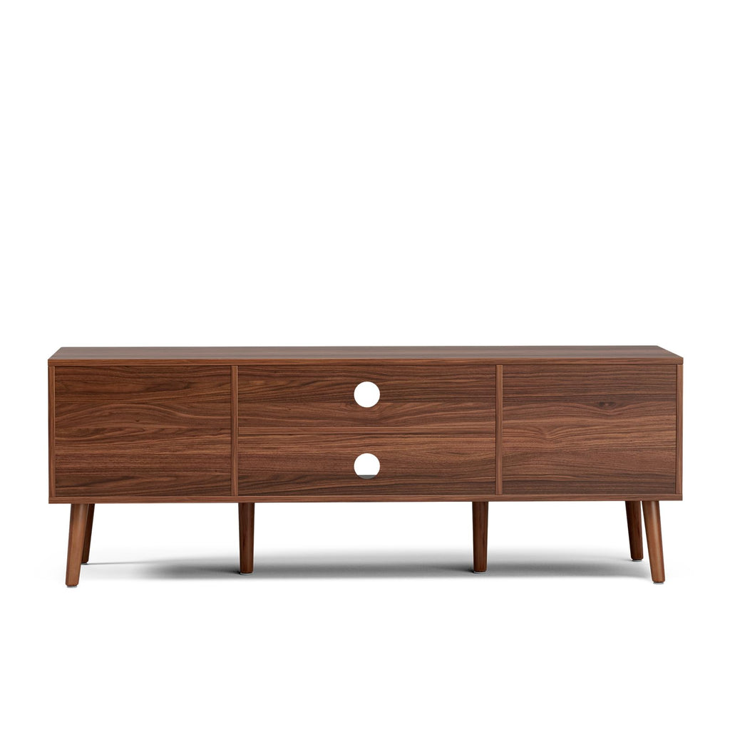 Walnut TV Stand with Fluted Doors F54784