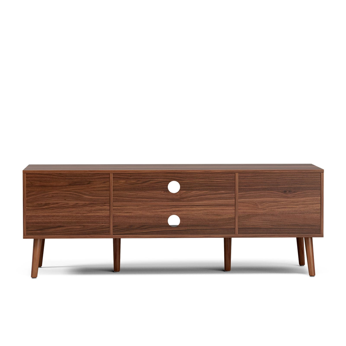 Walnut TV Stand with Fluted Doors F54784