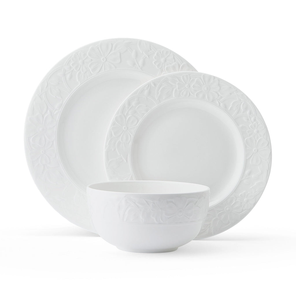 White 12 Piece Bone China Dinnerware Set Q752