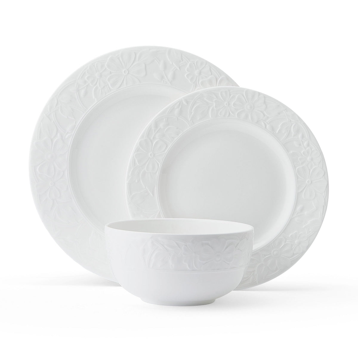 White 12 Piece Bone China Dinnerware Set Q752
