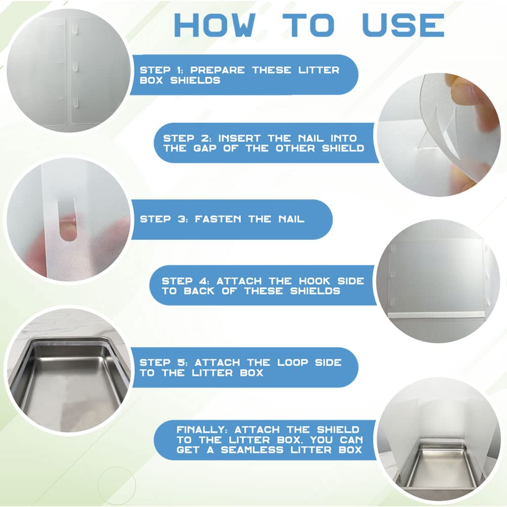 Connectable Cat Litter Box Pee Shield Splash Guard S5429