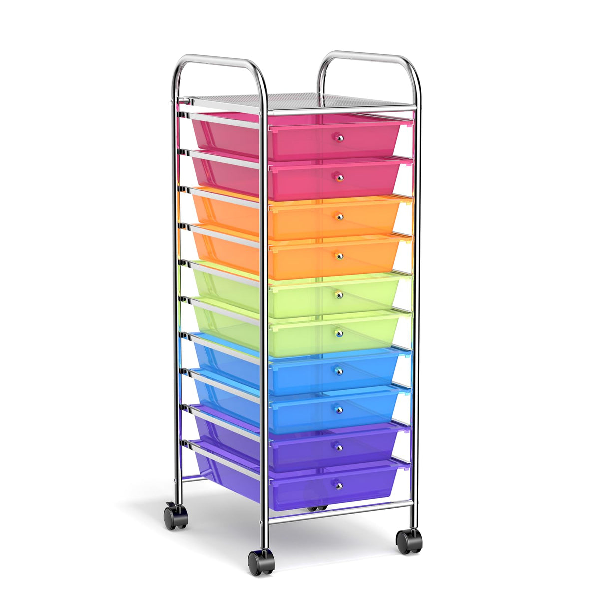 10 Drawer Multicolor Rolling Storage Cart F1112
