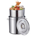 40-Quart Stainless Steel Seafood Boil Pot with Strainer B392